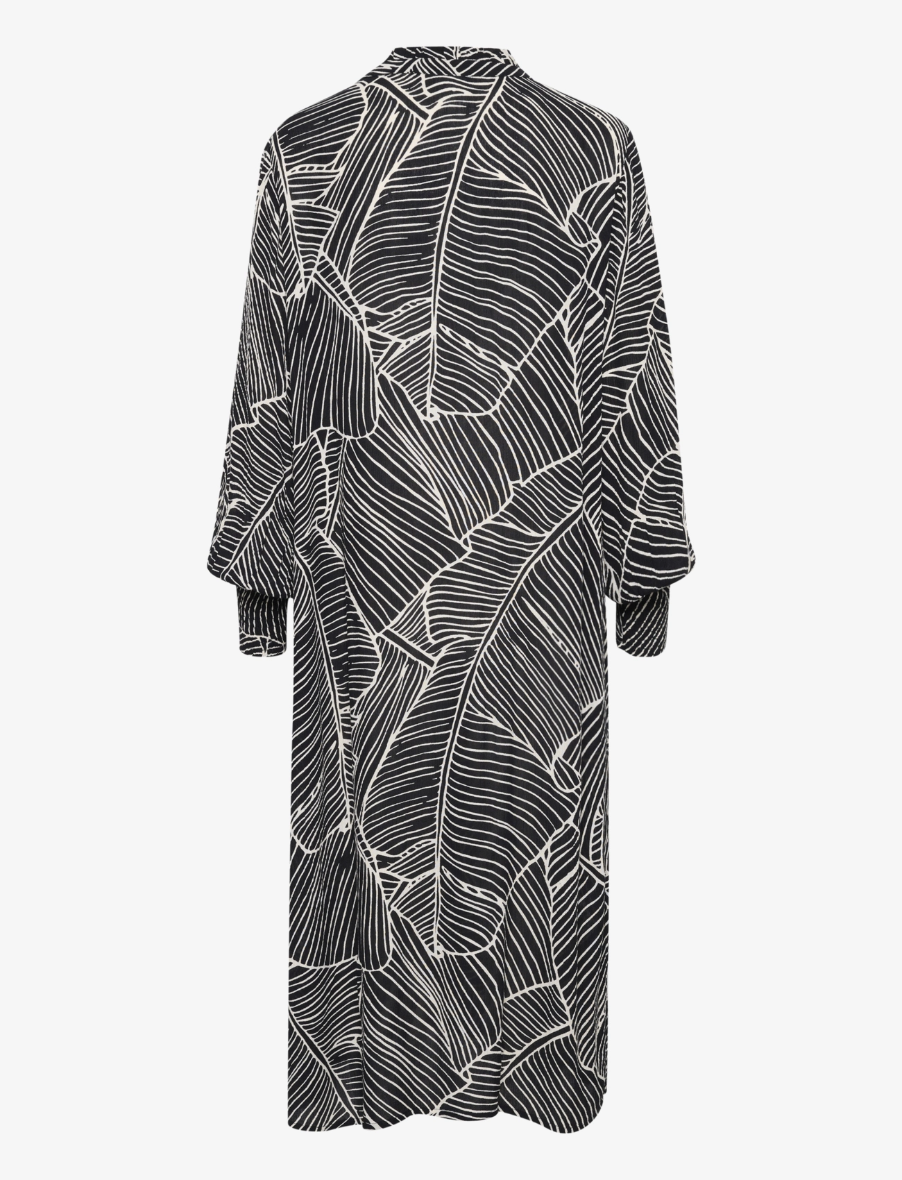 Kaffe - KAgenette Amber Dress - skjortekjoler - black/turtledove leaf print - 2