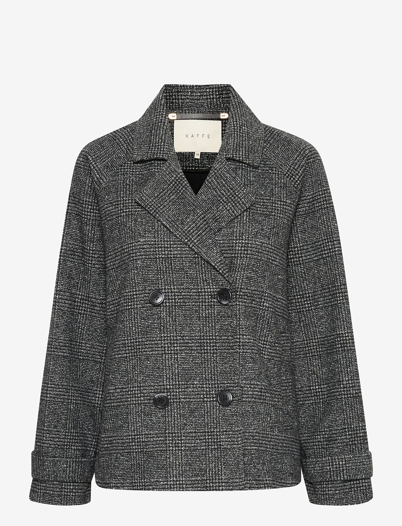 Kaffe - KAfabiola Short Jacket - spring jackets - black/grey check - 0