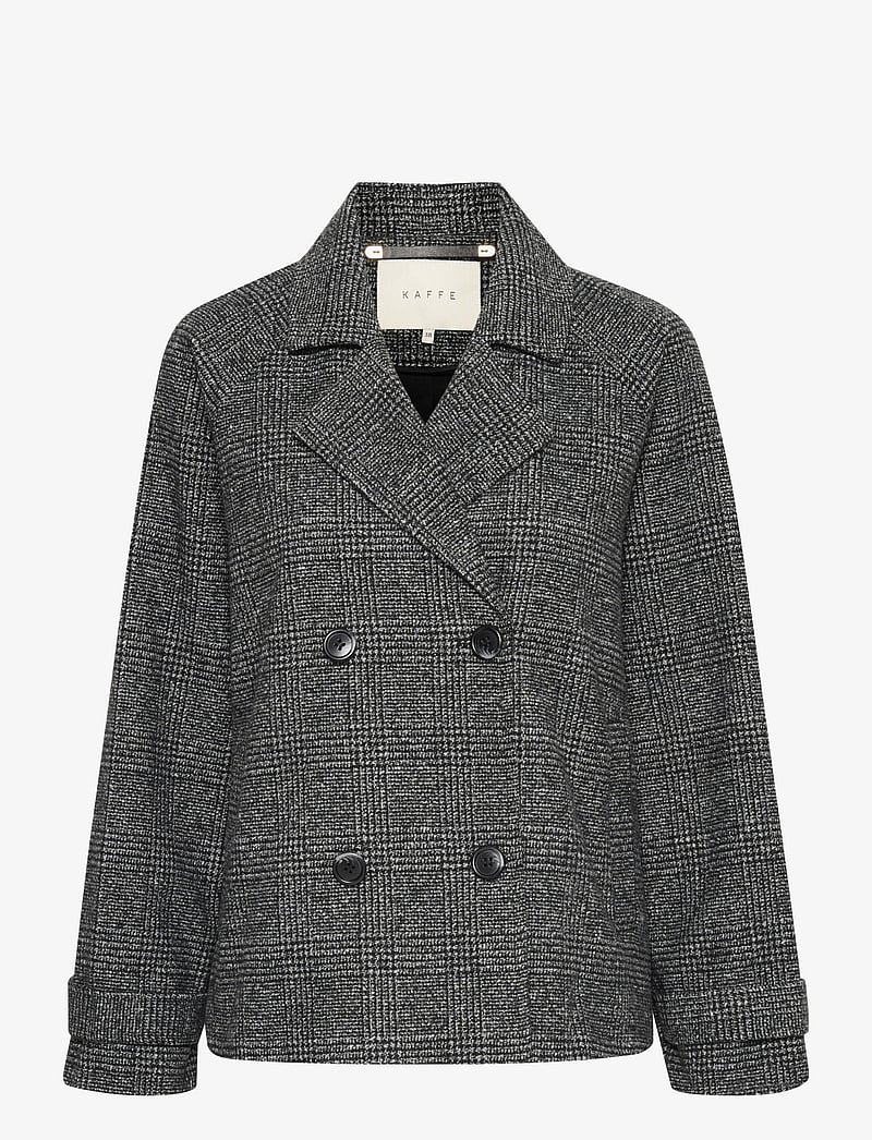 Kaffe - KAfabiola Short Jacket - frühlingsjacken - black/grey check - 1