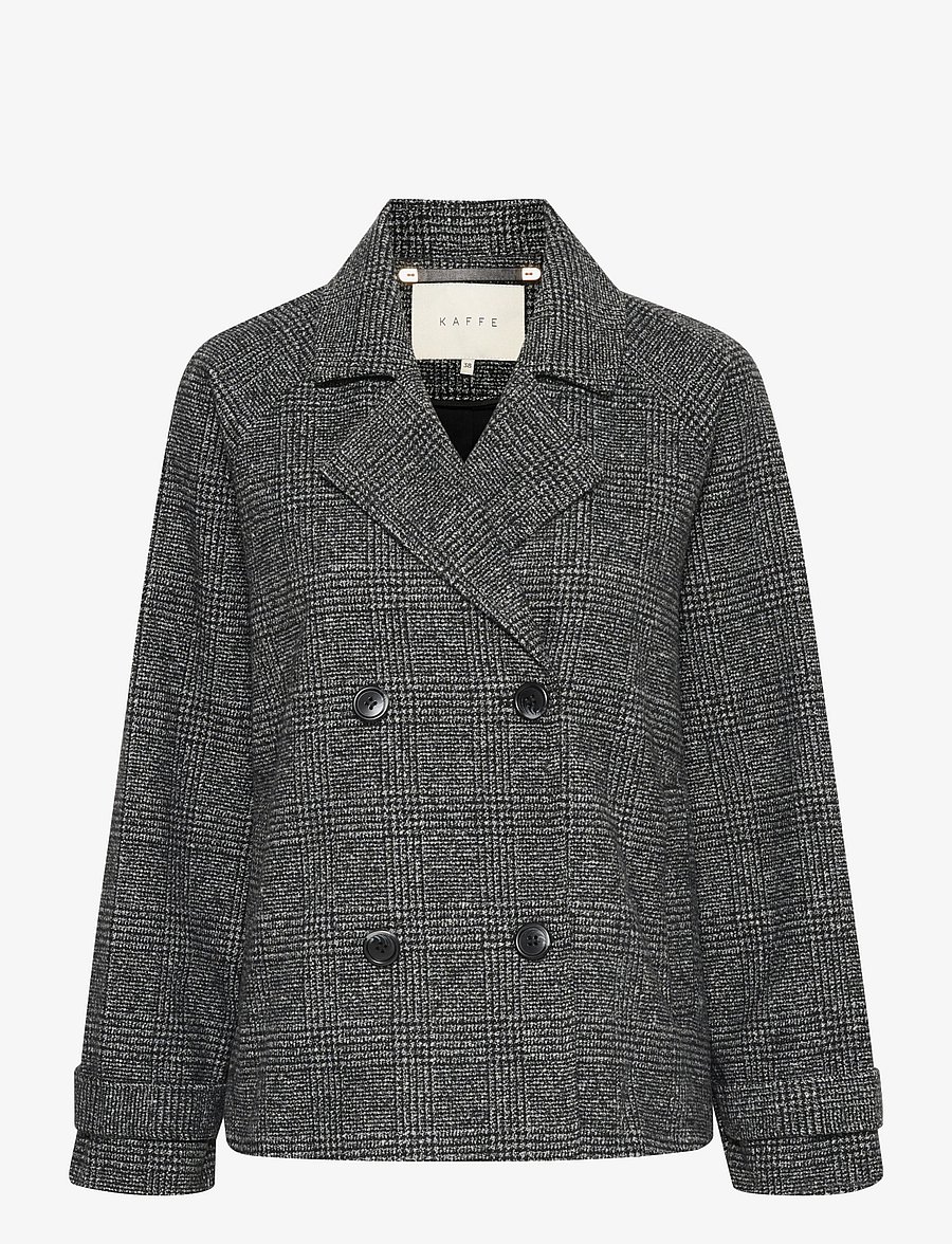 Kaffe - KAfabiola Short Jacket - pavasarinės striukės - black/grey check - 1