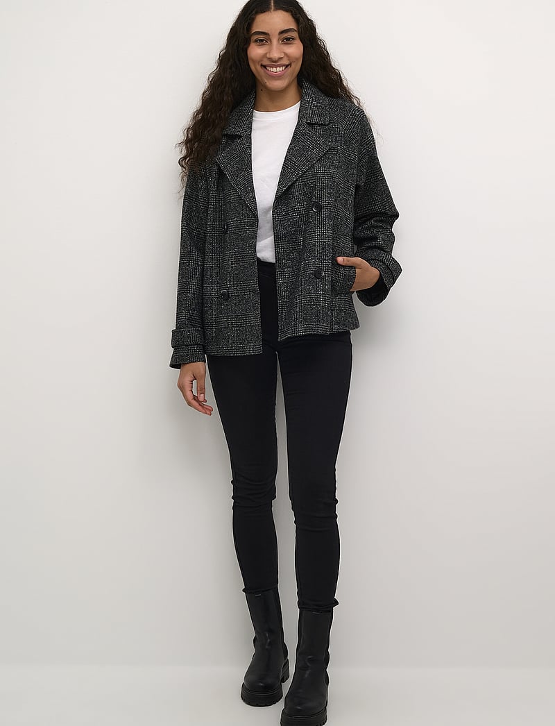 Kaffe - KAfabiola Short Jacket - frühlingsjacken - black/grey check - 3