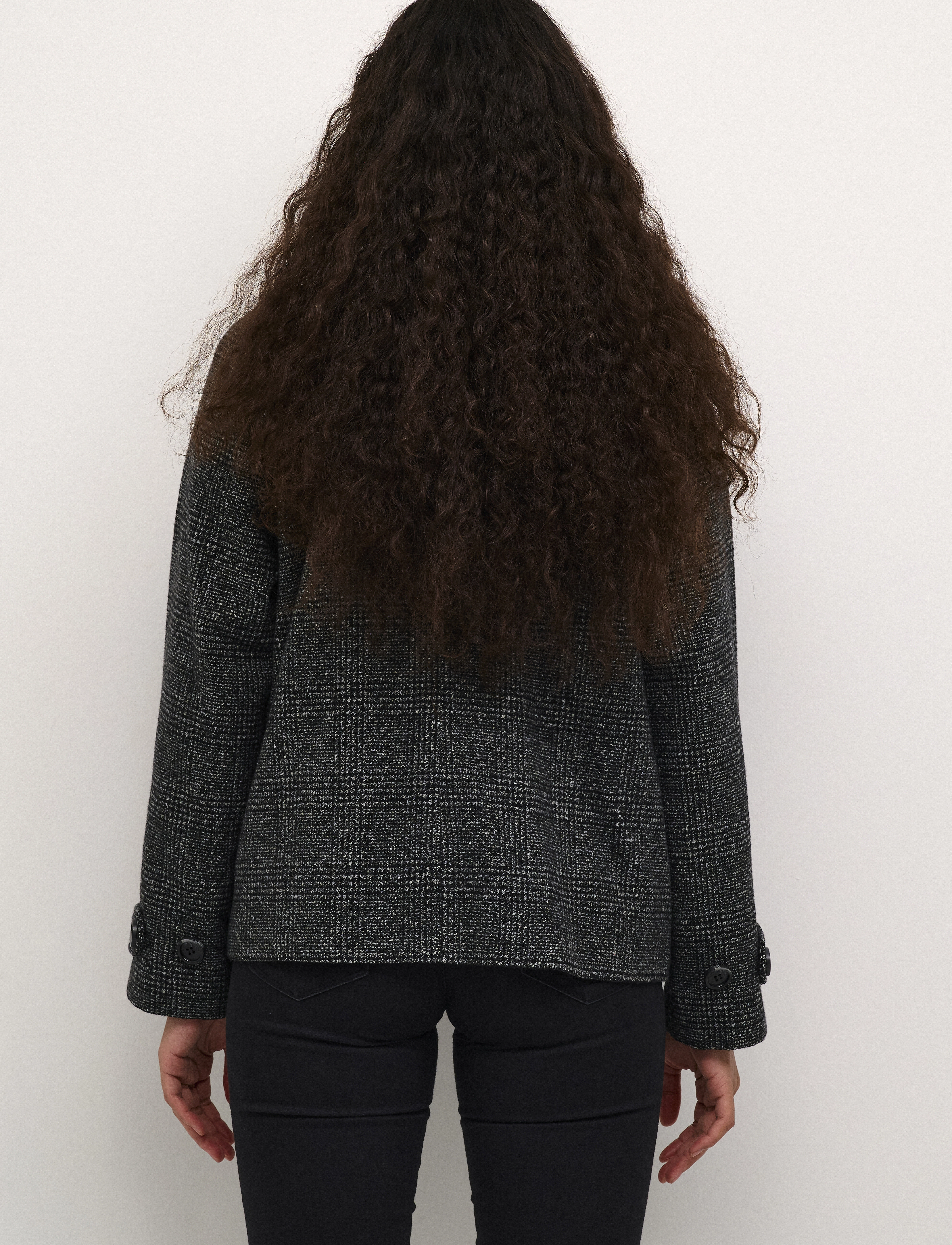 Kaffe - KAfabiola Short Jacket - frühlingsjacken - black/grey check - 4