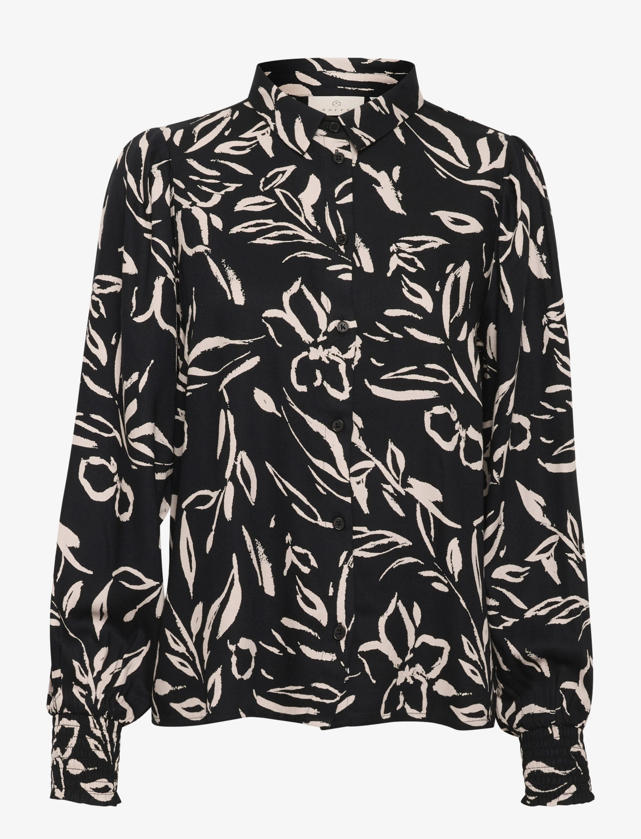 Kaffe KAforrest Shirt - Särgid - BLACK/SAND PAINTED FLOWER / black
