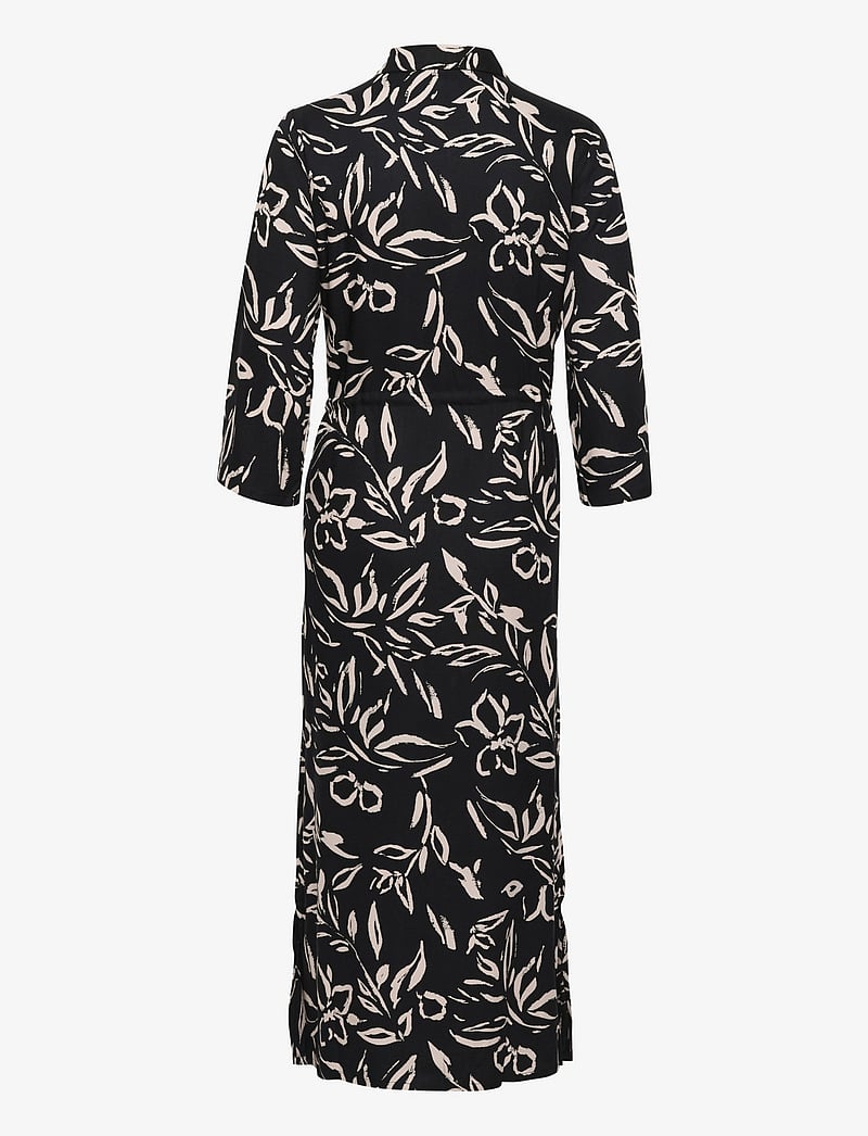 Kaffe - KAforrest Shirt Dress - skjortklänningar - black/sand painted flower - 2