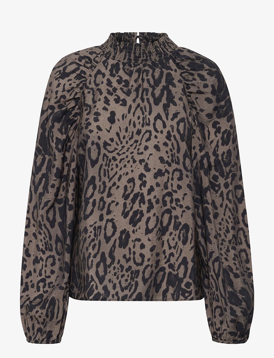 Kaffe - KAjemma Blouse - bluzki z długimi rękawami - major brown/black leopard - 1