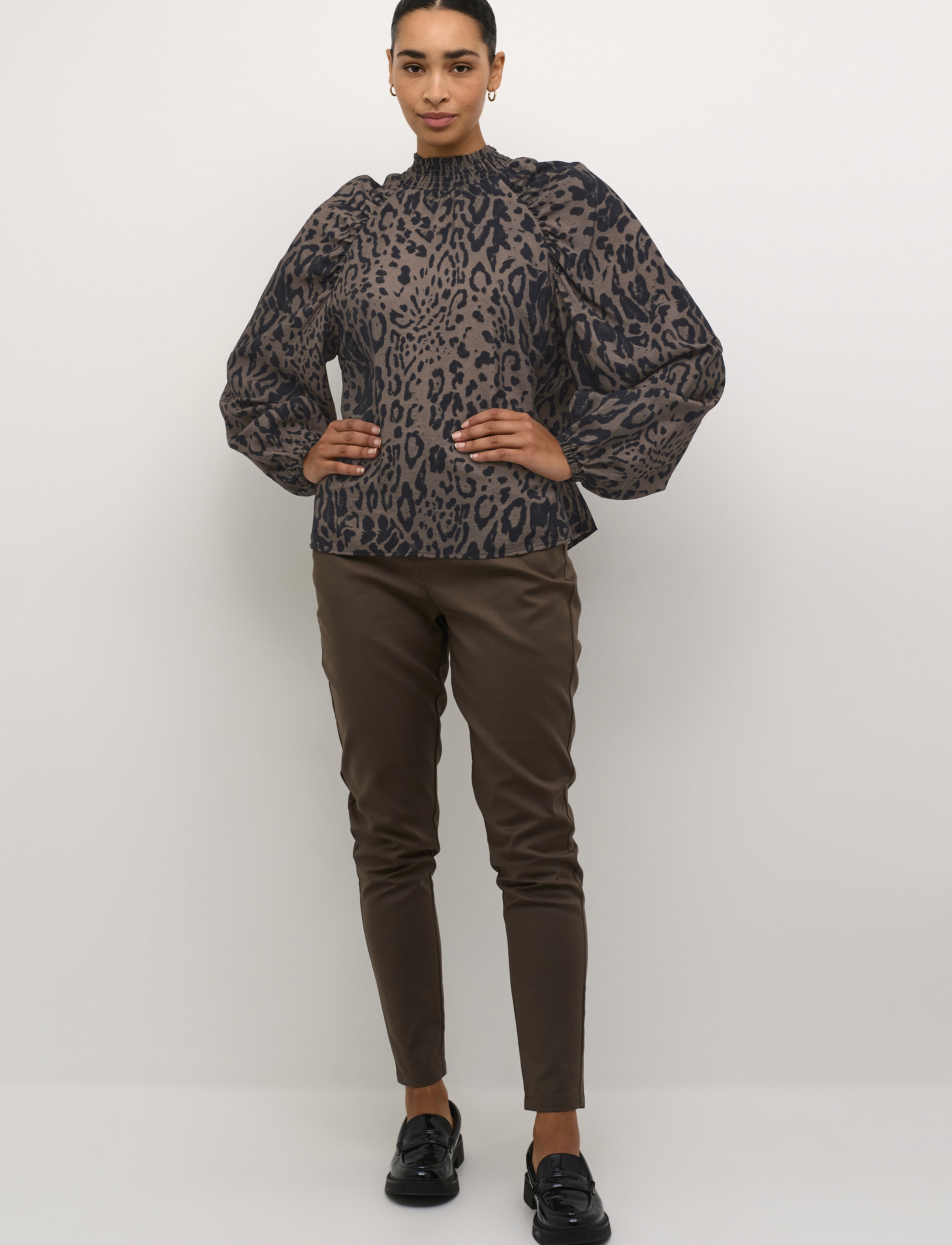 Kaffe - KAjemma Blouse - langærmede bluser - major brown/black leopard - 3