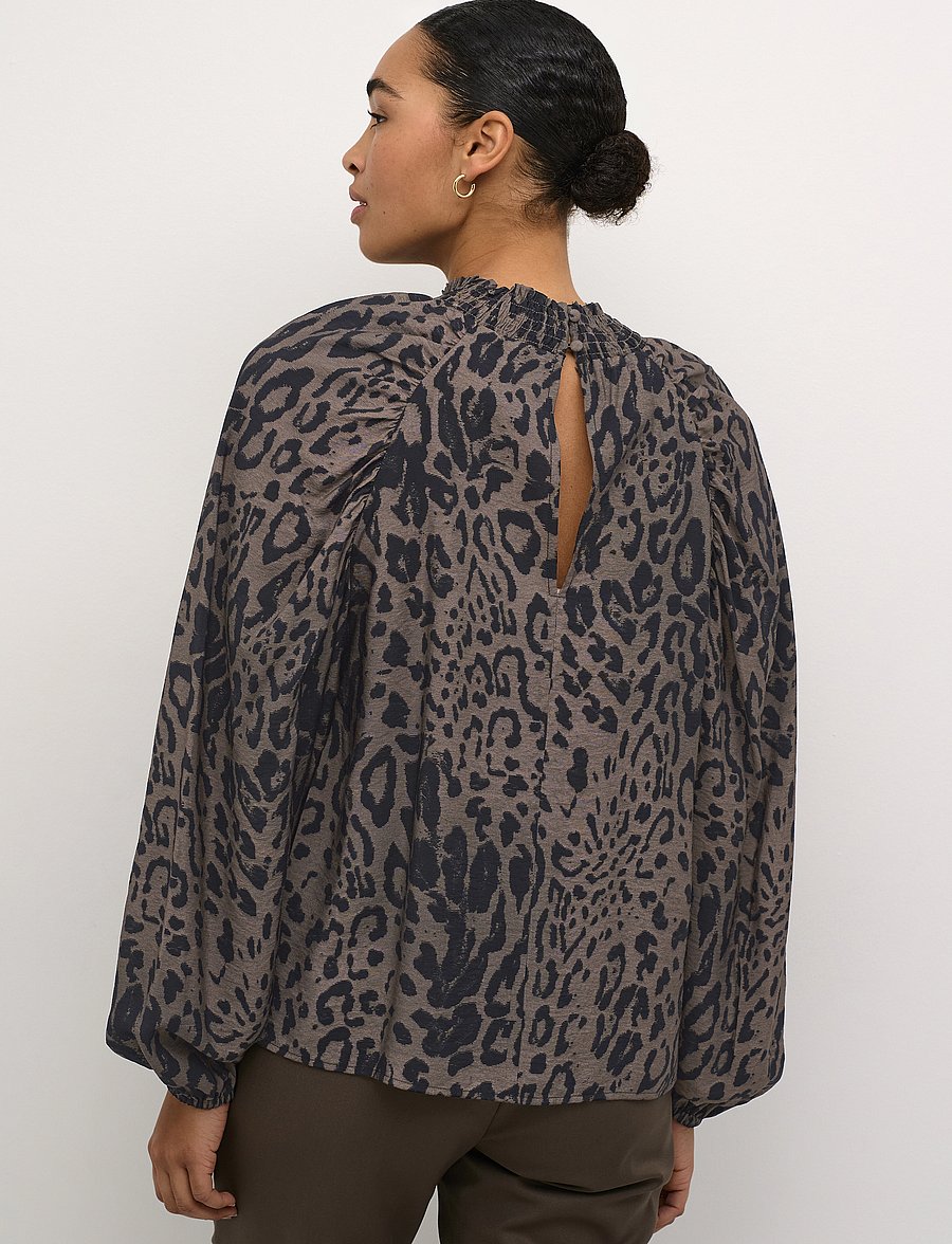 Kaffe - KAjemma Blouse - bluzki z długimi rękawami - major brown/black leopard - 4