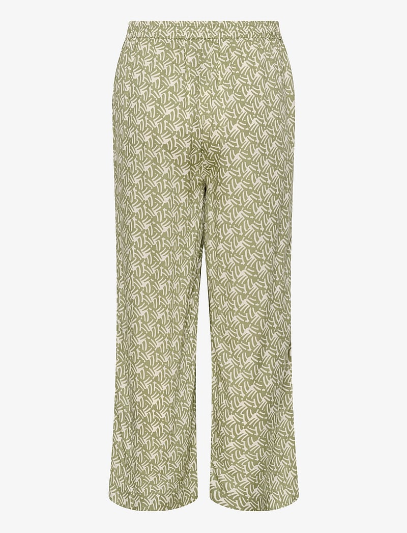 Kaffe - KAsanne Pants - culottes - oli green / chalk print - 2