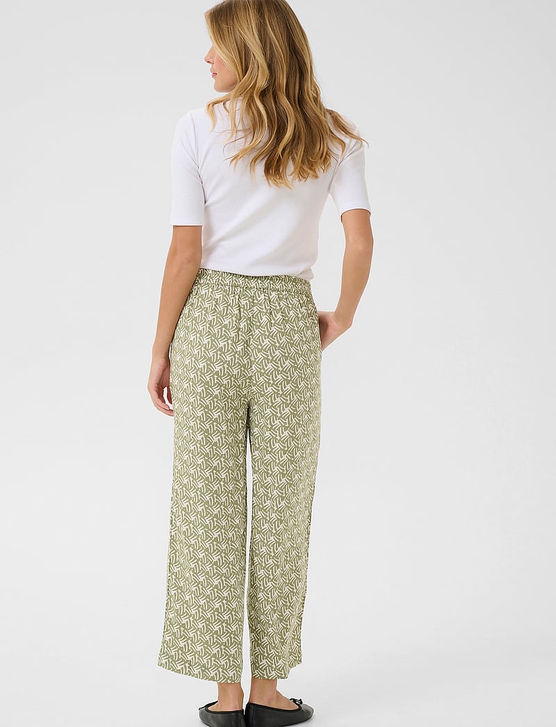 Kaffe - KAsanne Pants - culottes - oli green / chalk print - 4