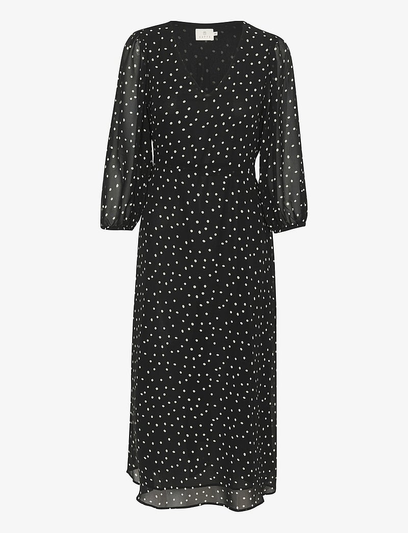 Kaffe - KAsally Dress - midiklänningar - black/white dot - 1