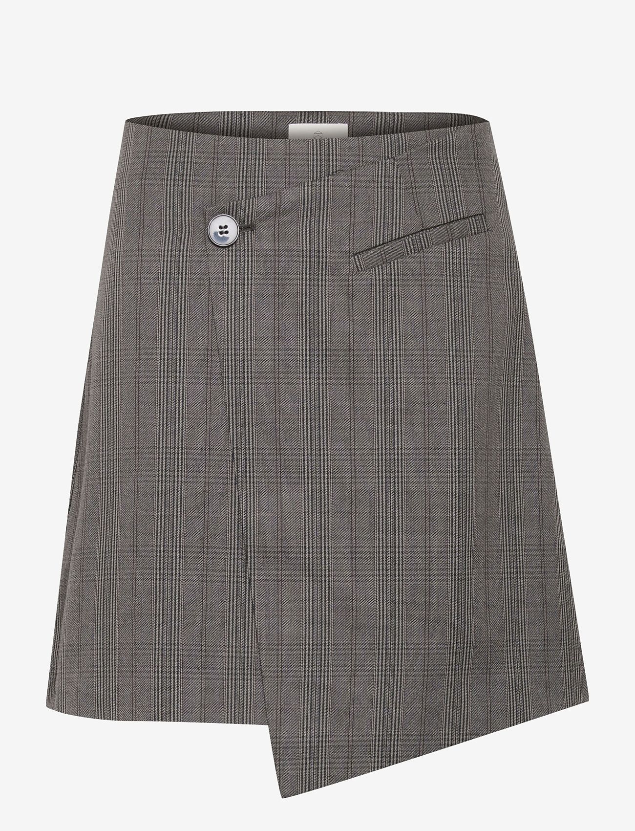 Kaffe - KAdori Wrap Skirt - omlottkjolar - grey/black check - 0