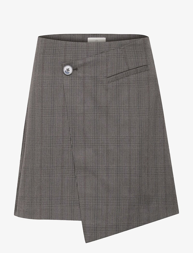Kaffe - KAdori Wrap Skirt - slå-om-nederdele - grey/black check - 1