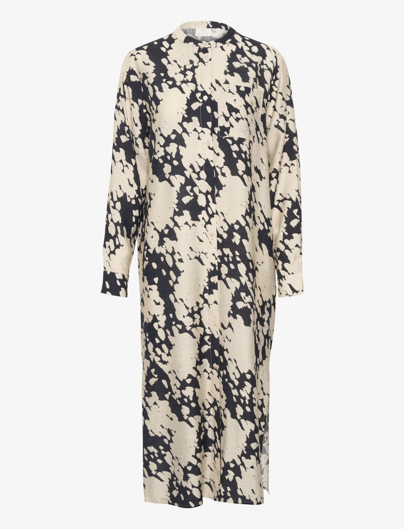 Kaffe KAlouise Shirt Dress - Tøj - BLACK/SAND GRAPHIC CLOUD / cream