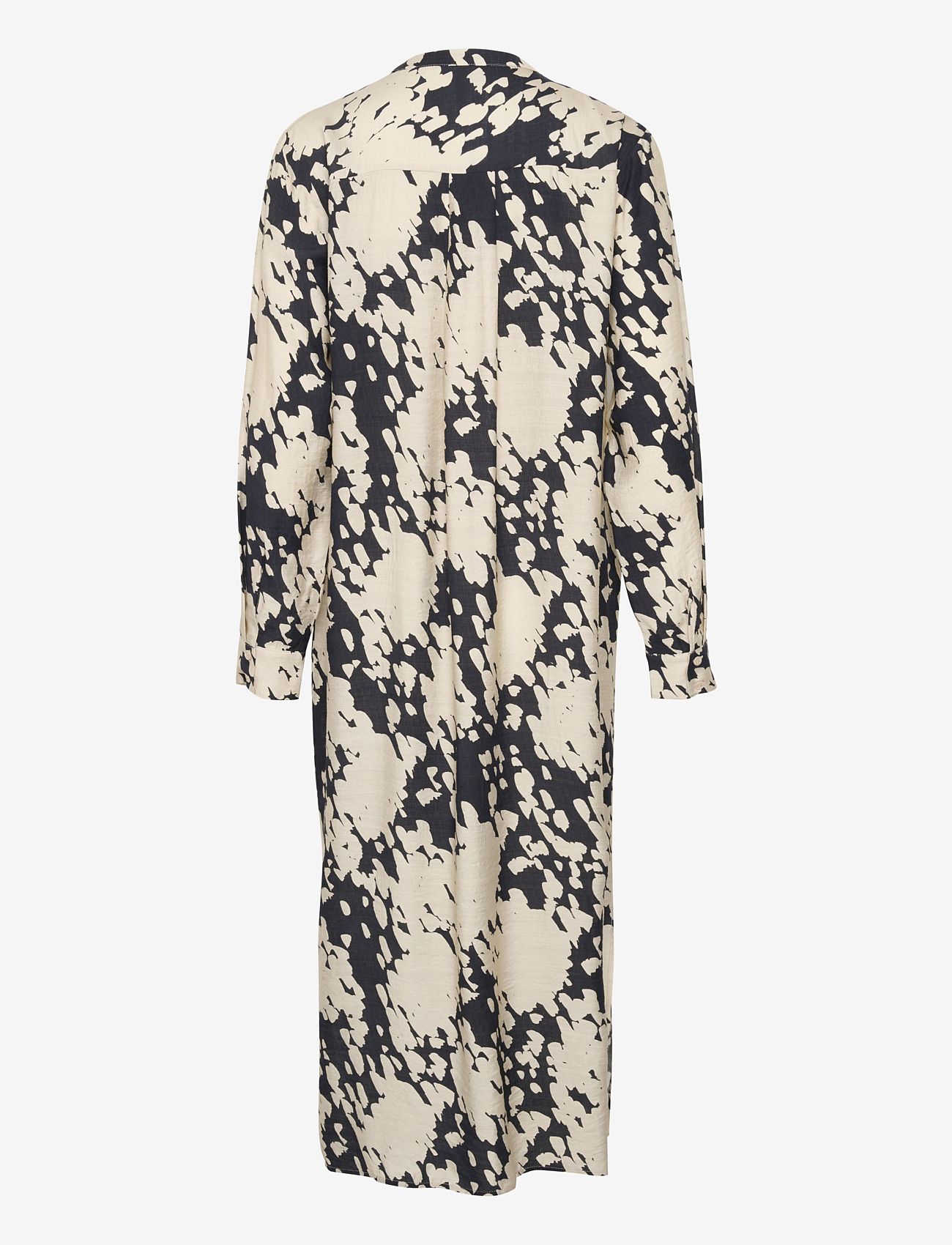 Kaffe - KAlouise Shirt Dress - midiklänningar - black/sand graphic cloud - 2