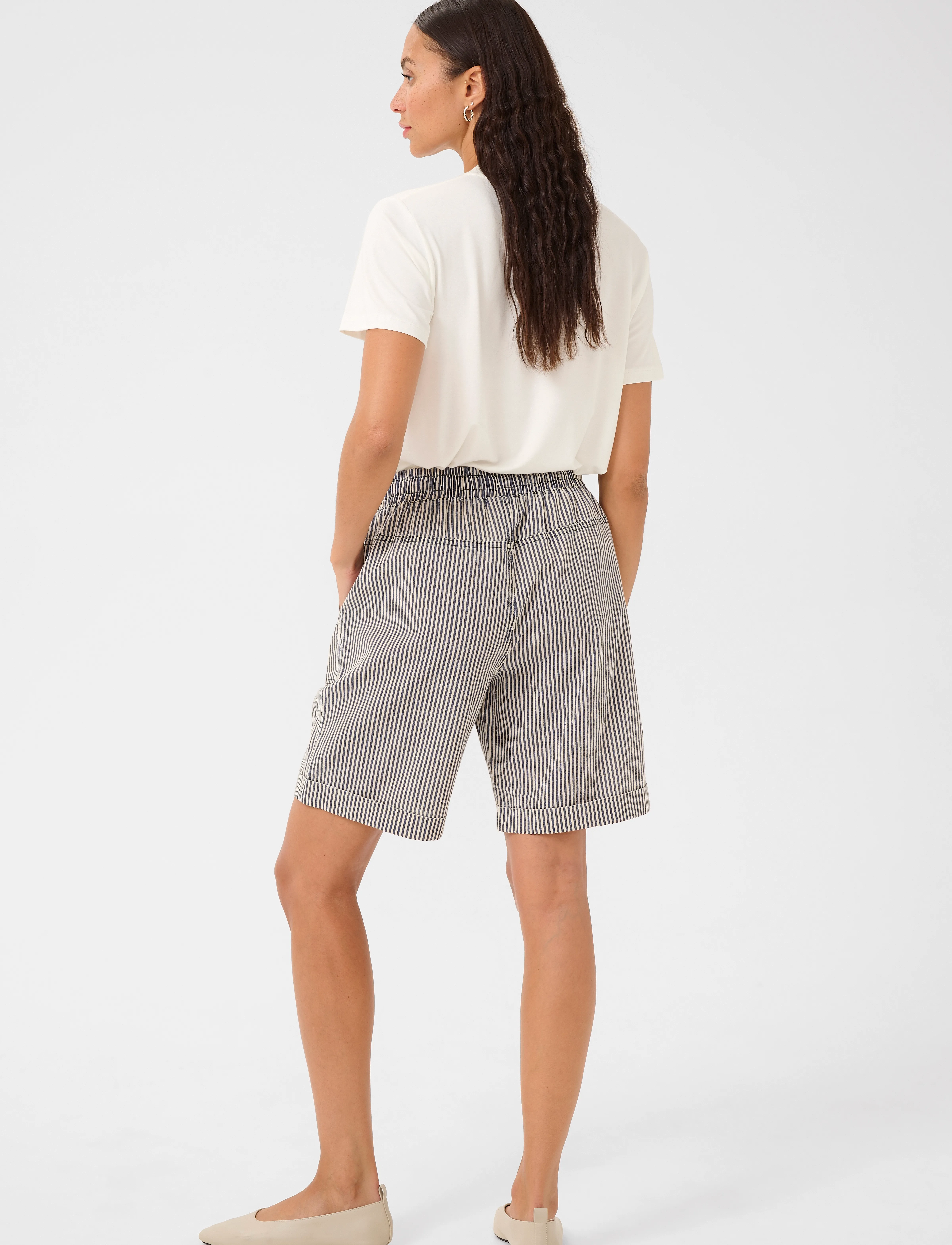 Kaffe - KAnaya Striped Shorts - midnight/white stripe - 4