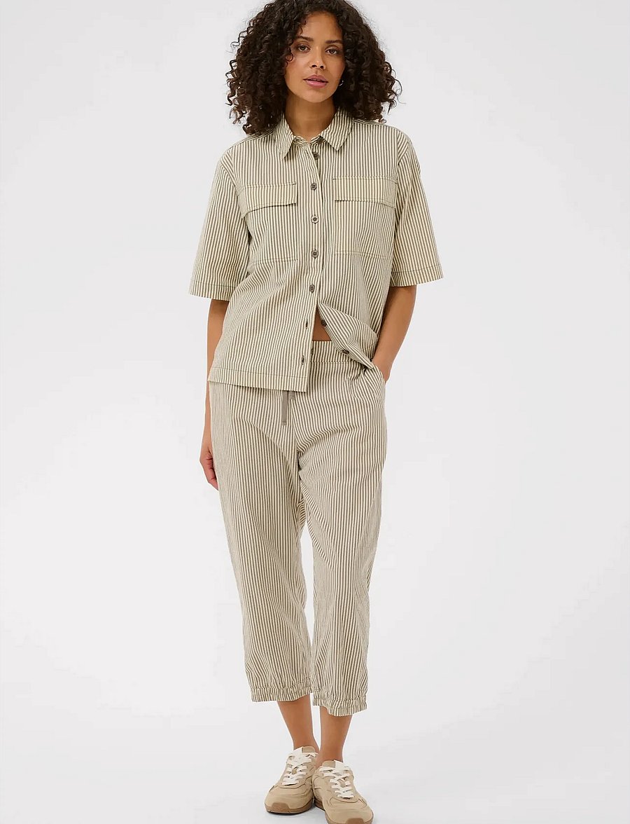 Kaffe - KAnaya Striped Capri Pants - caprihose - brindle / turtledove stripe - 3