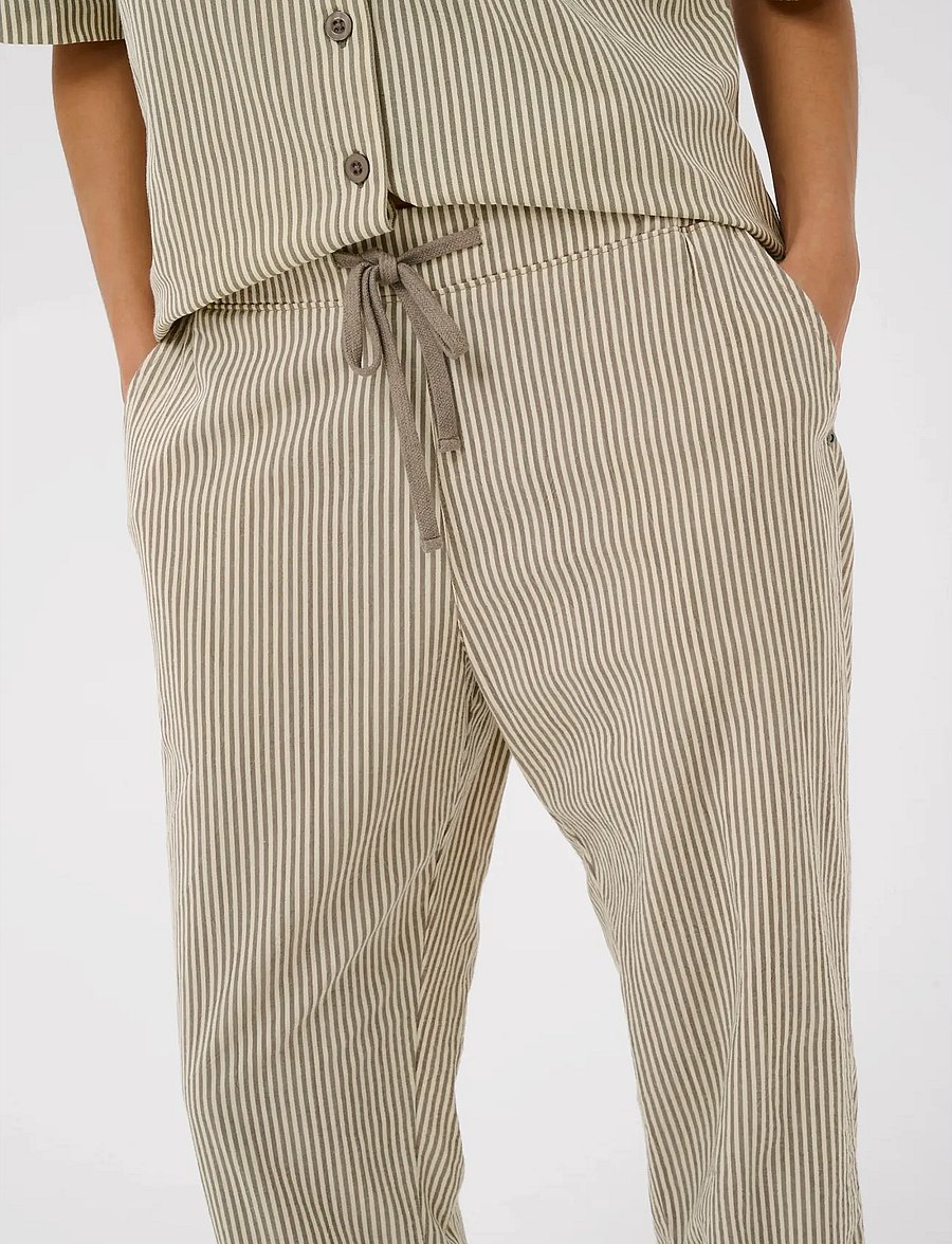 Kaffe - KAnaya Striped Capri Pants - caprihose - brindle / turtledove stripe - 4