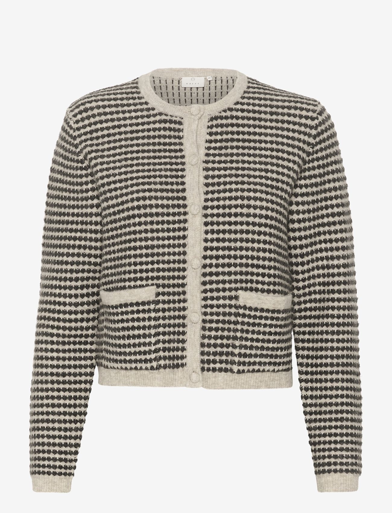 Kaffe - KAellery Knit Cardigan - cardigans - feather gray/ black structure - 1