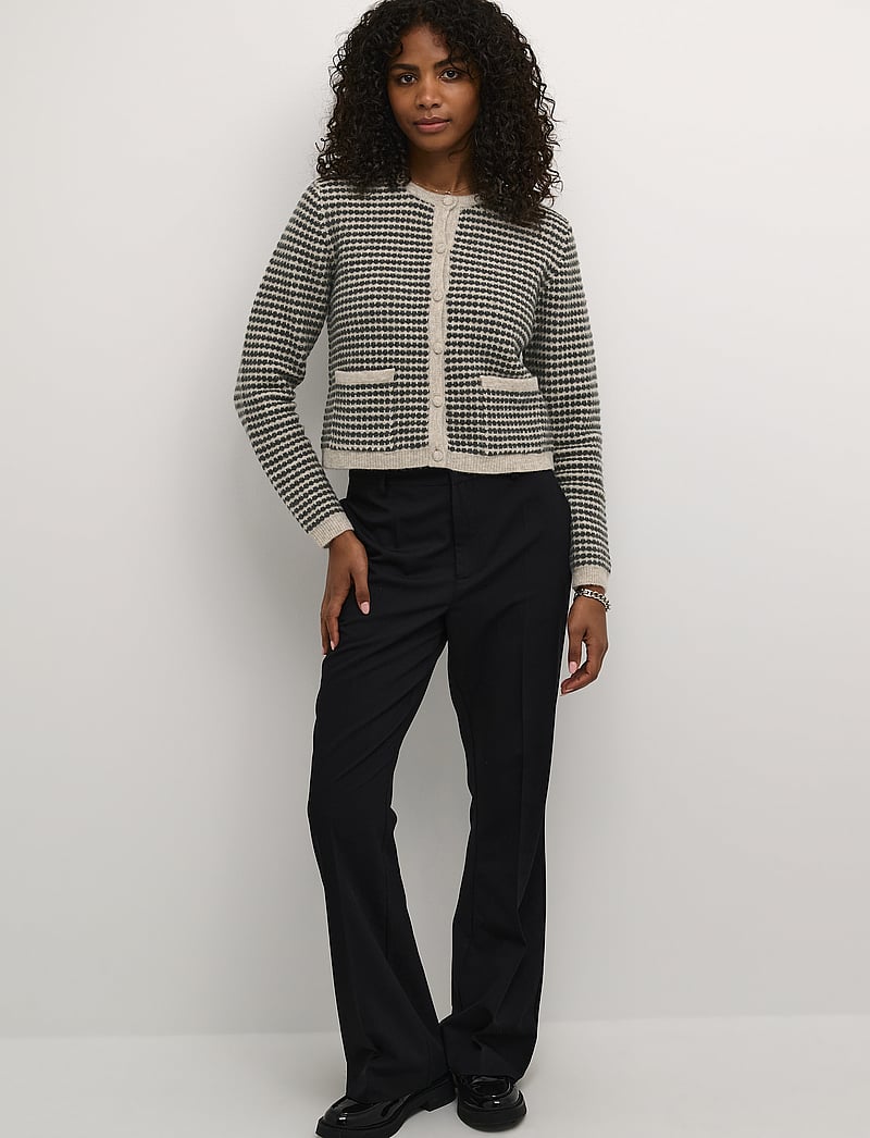 Kaffe - KAellery Knit Cardigan - cardigans - feather gray/ black structure - 3