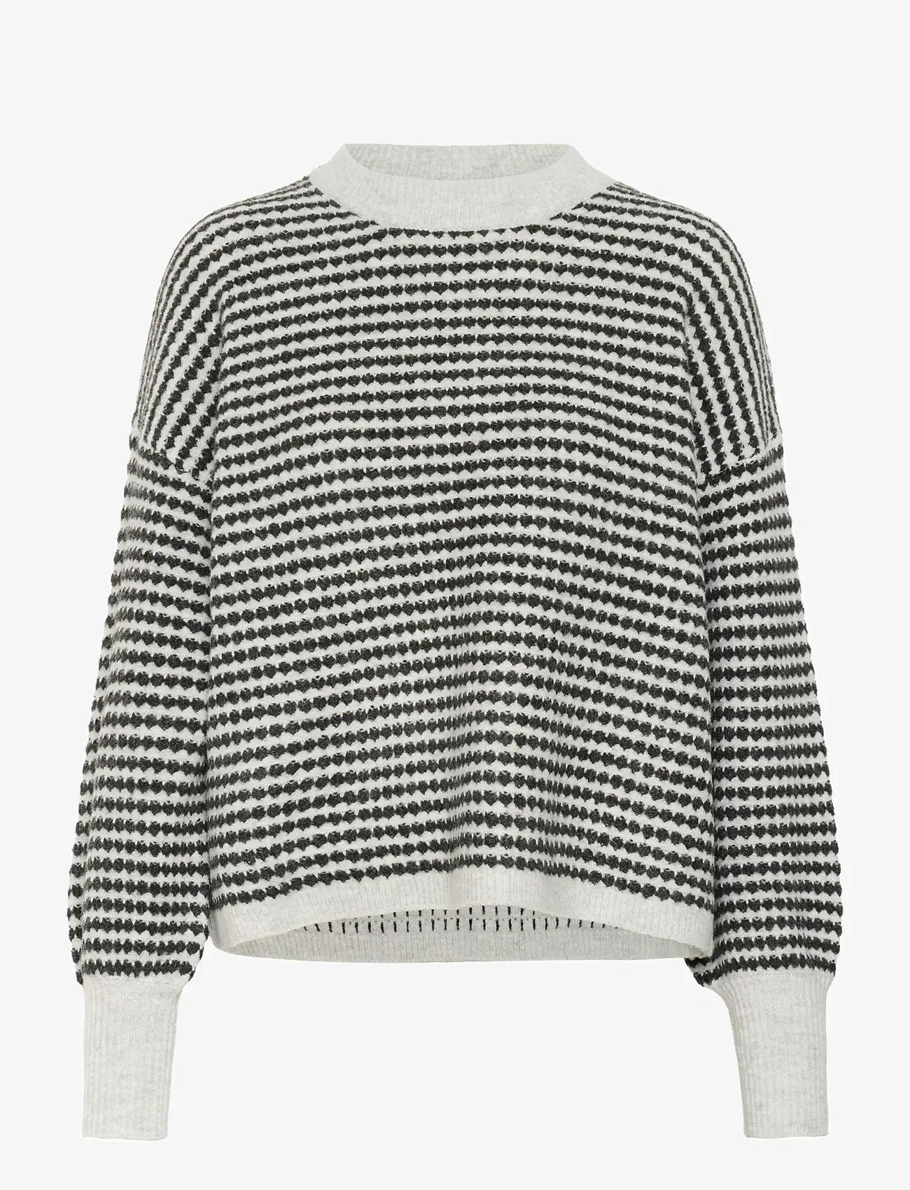 Kaffe - KAellery Knit Pullover - herbstliche kleidung - light grey m./black structure - 0