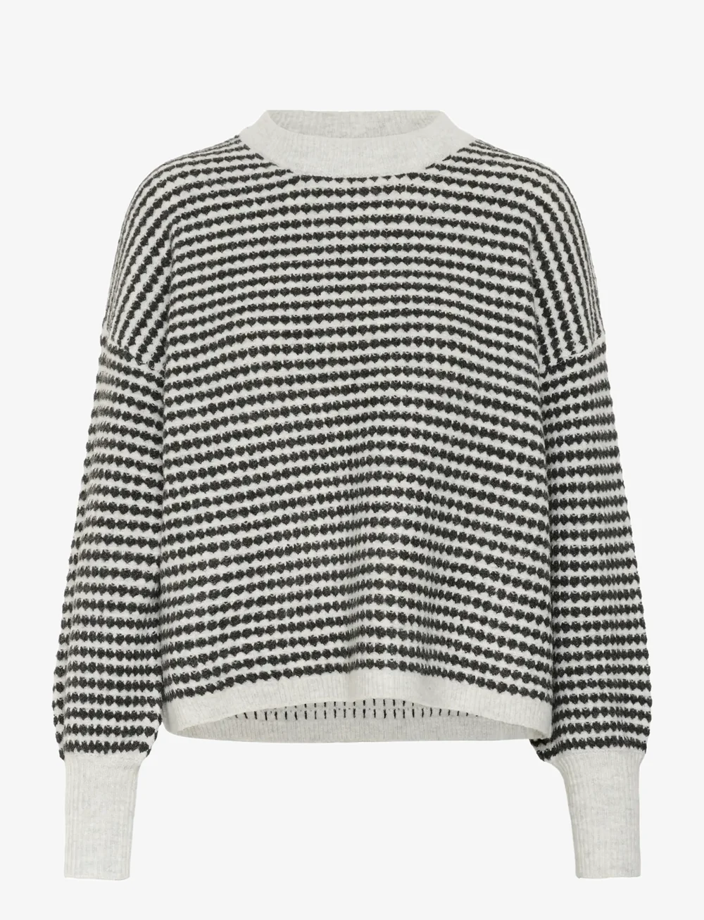Kaffe - KAellery Knit Pullover - pullover - light grey m./black structure - 1
