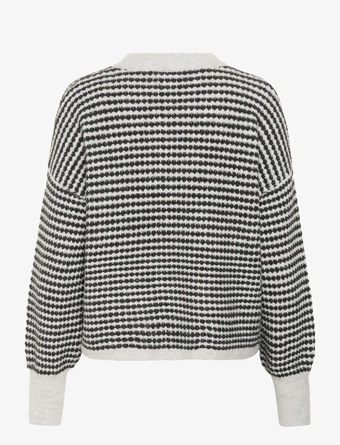 Kaffe - KAellery Knit Pullover - herbstliche kleidung - light grey m./black structure - 1