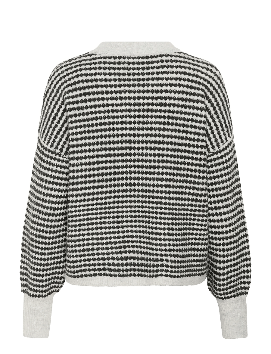 Kaffe - KAellery Knit Pullover - pullover - light grey m./black structure - 2