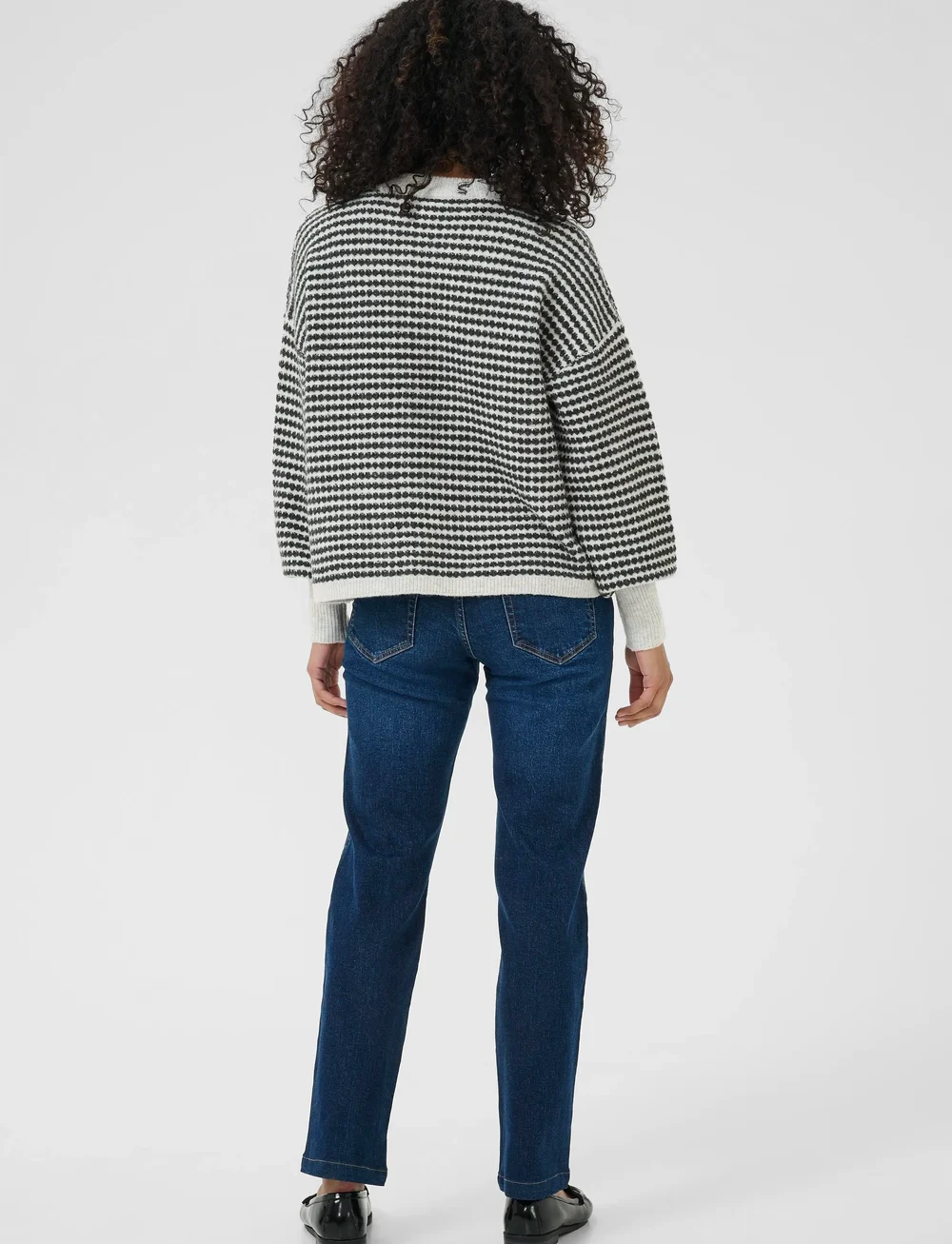 Kaffe - KAellery Knit Pullover - pullover - light grey m./black structure - 4