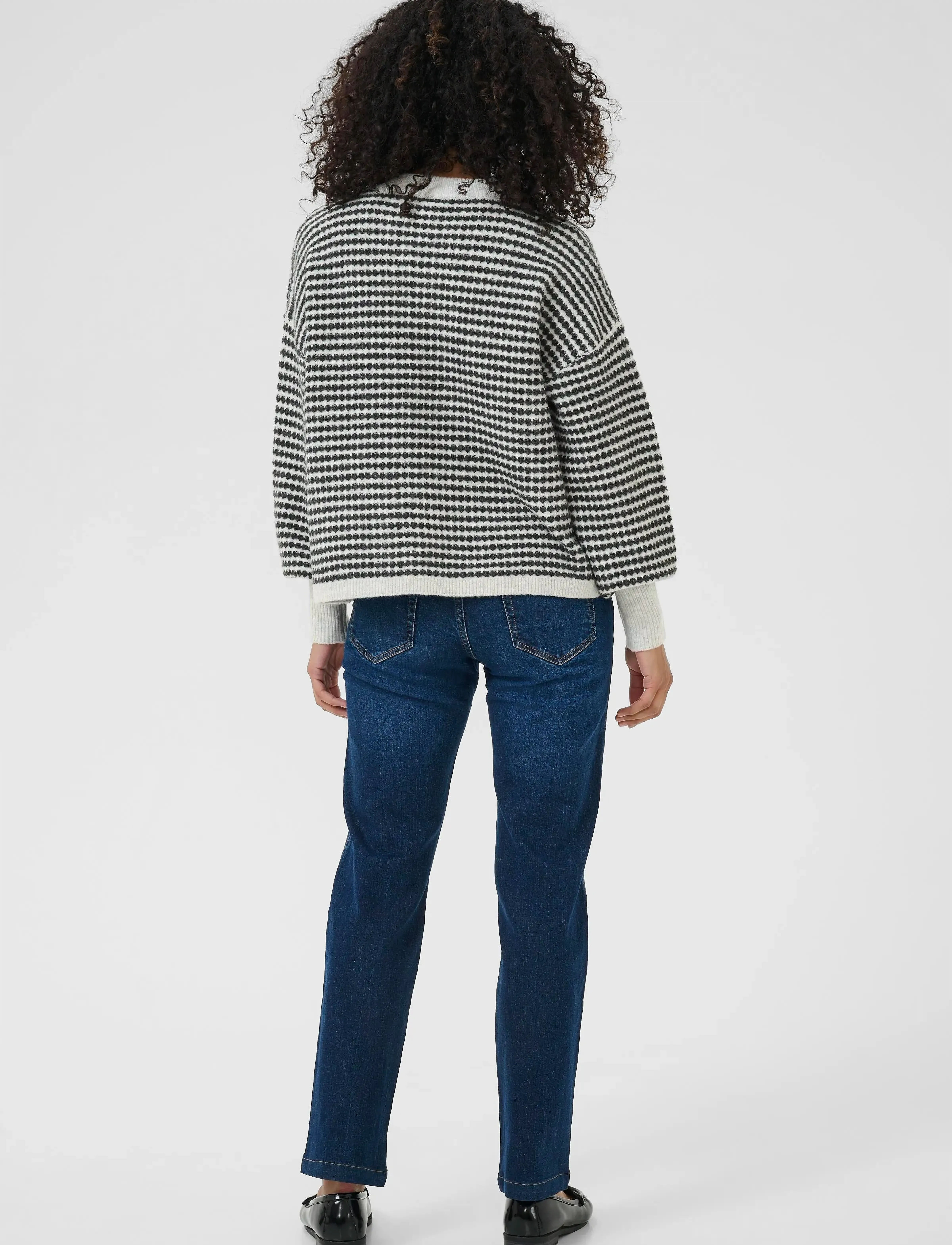 Kaffe - KAellery Knit Pullover - pullover - light grey m./black structure - 4