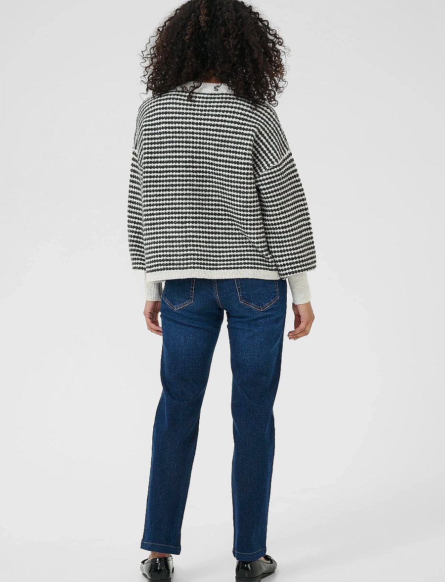 Kaffe - KAellery Knit Pullover - pullover - light grey m./black structure - 4