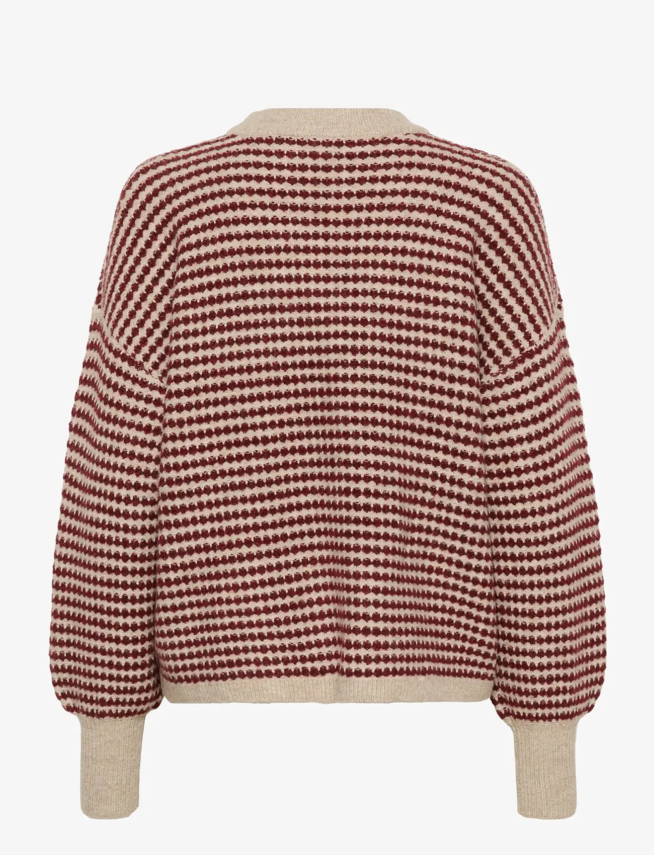 Kaffe - KAellery Knit Pullover - efterårstøj - feather gray mel./windsor wine - 1