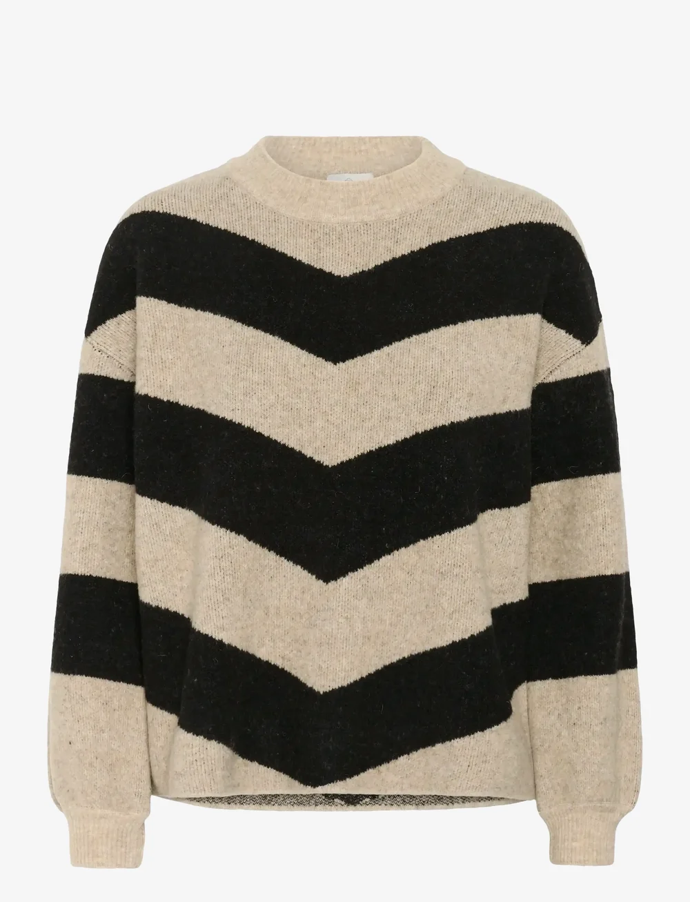 Kaffe - KAverana Knit Pullover - stickade tröjor - feather gray m./black stripe - 1
