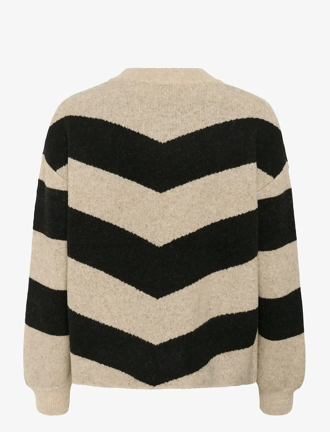 Kaffe - KAverana Knit Pullover - pullover - feather gray m./black stripe - 2