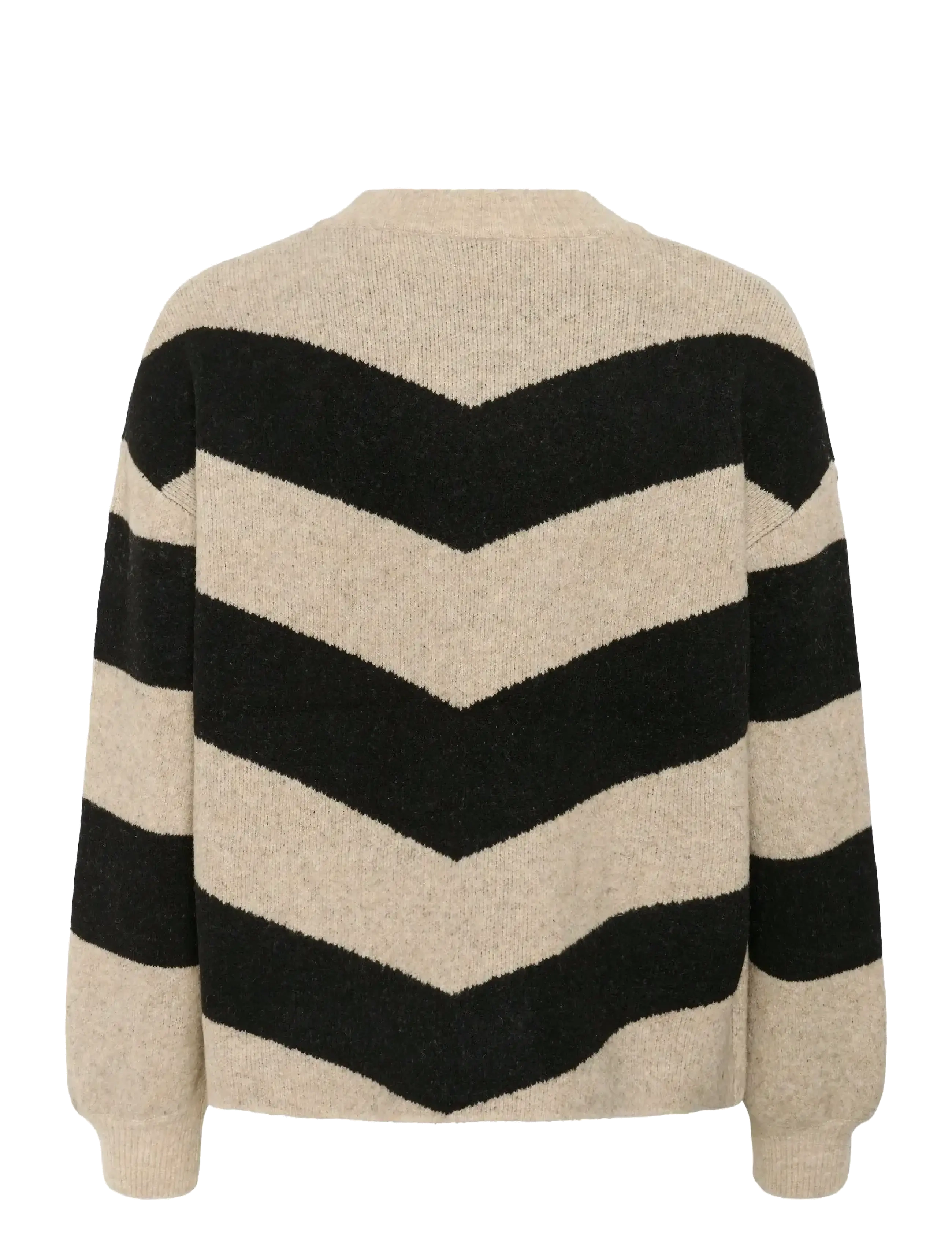 Kaffe - KAverana Knit Pullover - tröjor - feather gray m./black stripe - 2