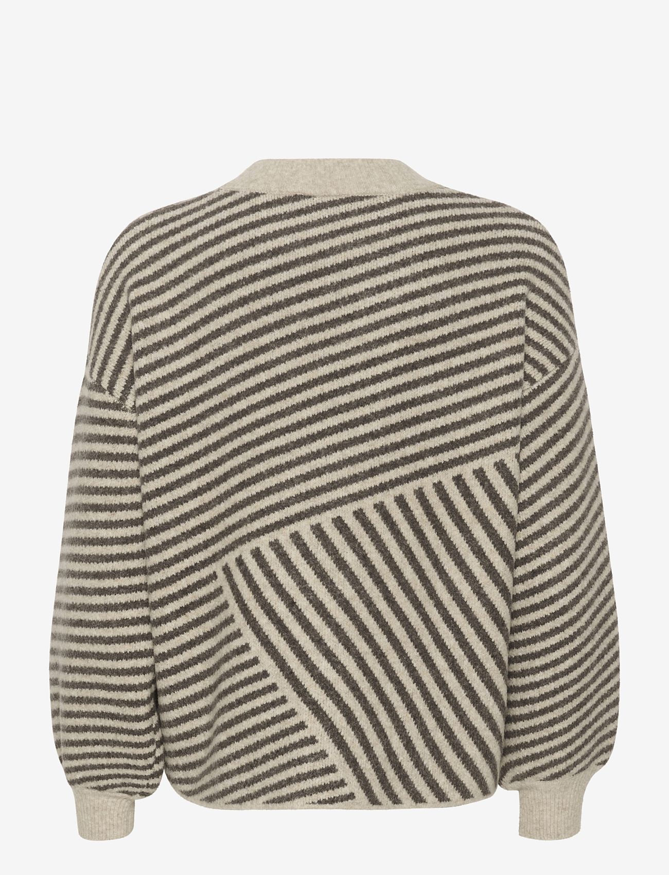 Kaffe - KAverana Knit Pullover - herbstliche kleidung - feather gray mel./ brown mel. - 1