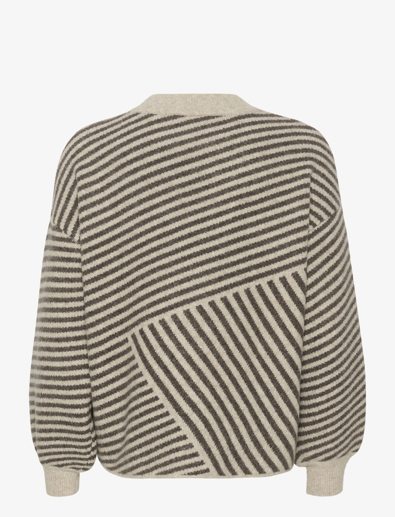 Kaffe - KAverana Knit Pullover - tröjor - feather gray mel./ brown mel. - 2