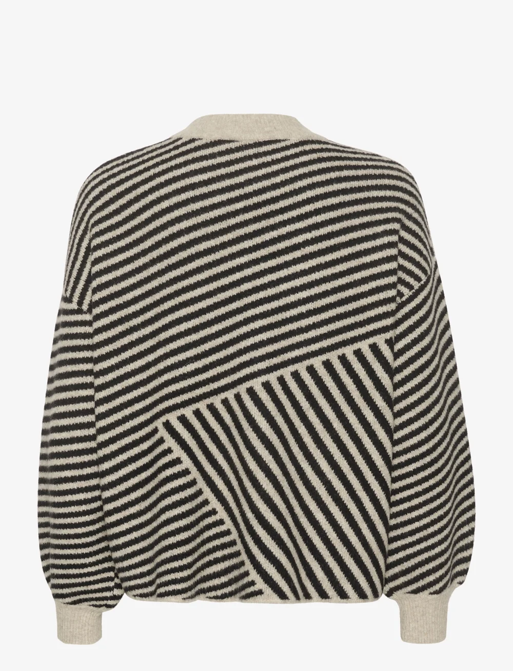 Kaffe - KAverana Knit Pullover - striktrøjer - feather gray melange / black - 2