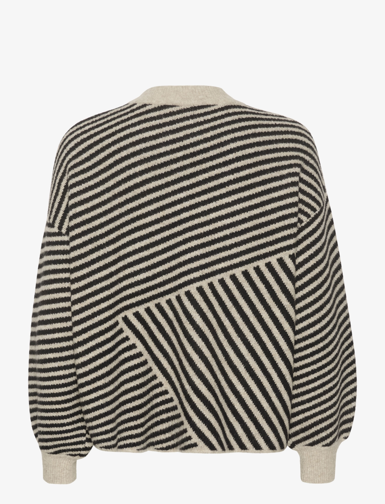 Kaffe - KAverana Knit Pullover - tröjor - feather gray melange / black - 2