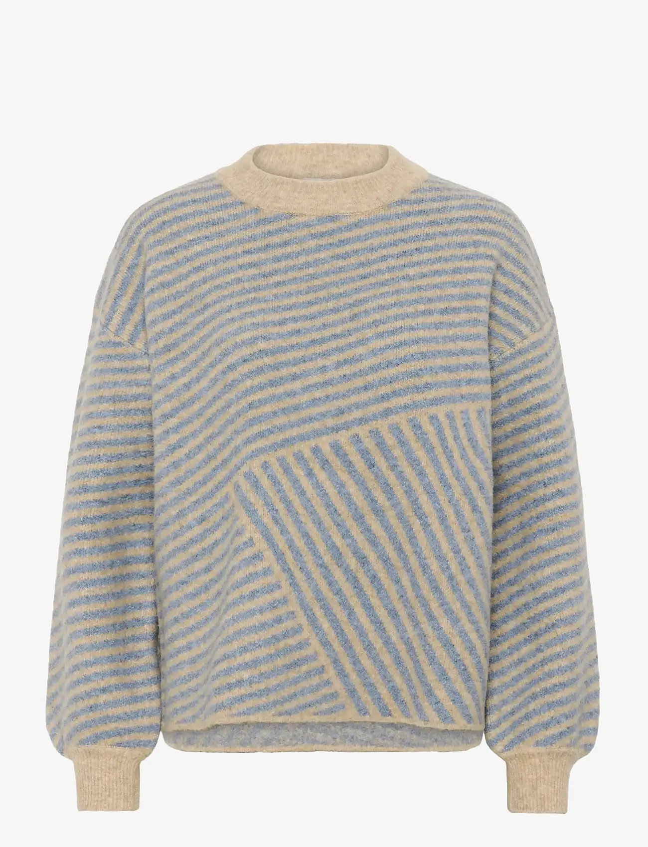 Kaffe - KAverana Knit Pullover - herbstliche kleidung - feather grey mel/windward blue - 0
