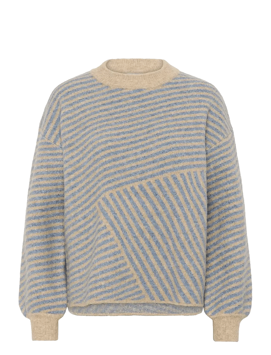 Kaffe - KAverana Knit Pullover - pullover - feather grey mel/windward blue - 1