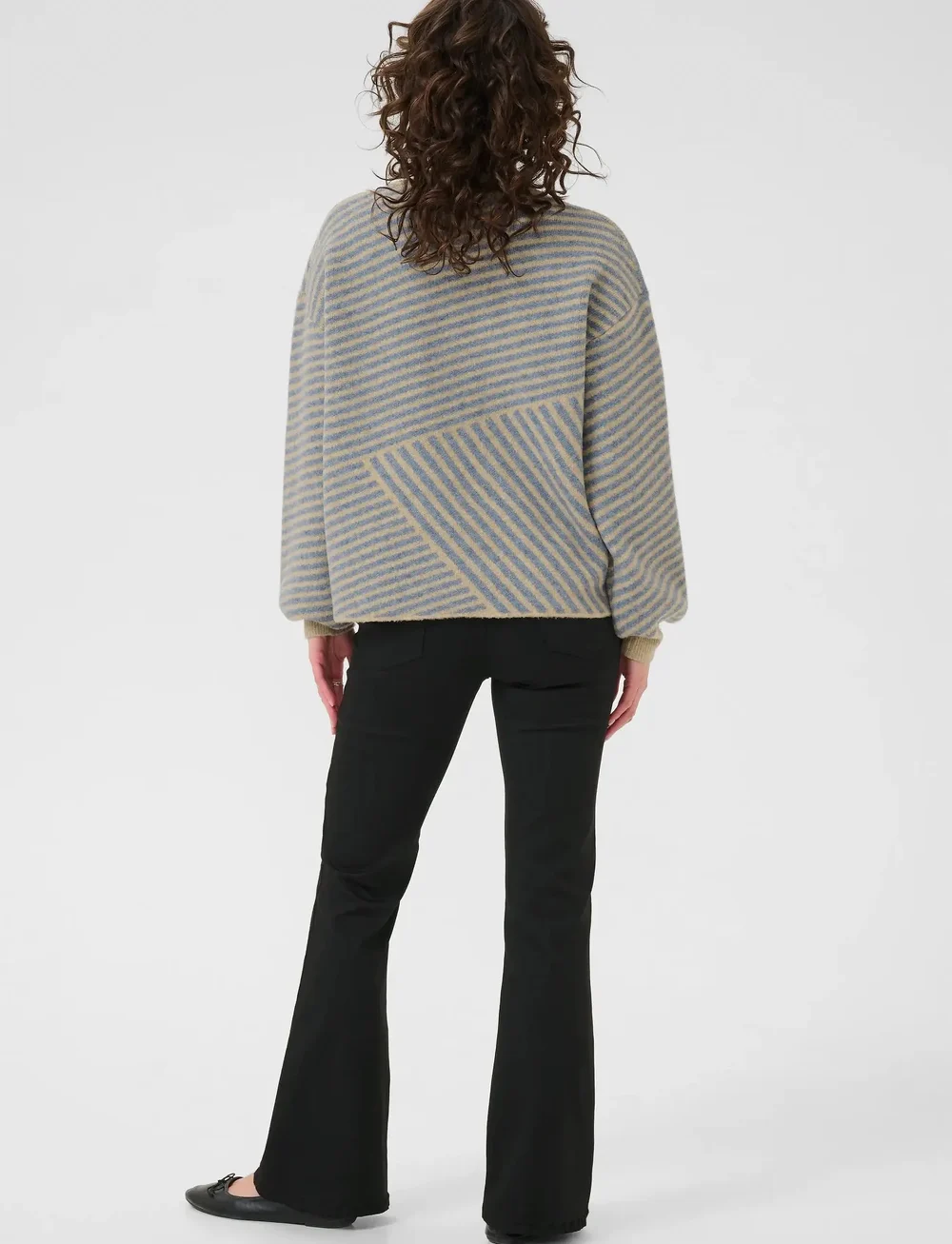 Kaffe - KAverana Knit Pullover - striktrøjer - feather grey mel/windward blue - 4