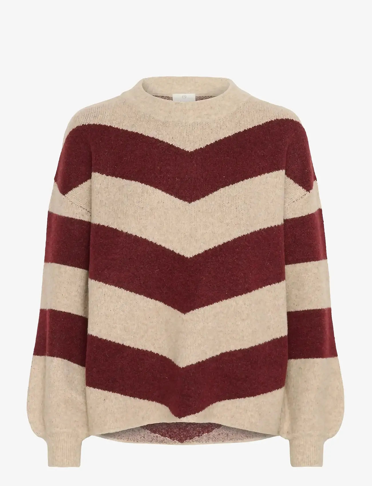 Kaffe - KAverana Knit Pullover - herbstliche kleidung - feather g.m./windsor w. stripe - 0