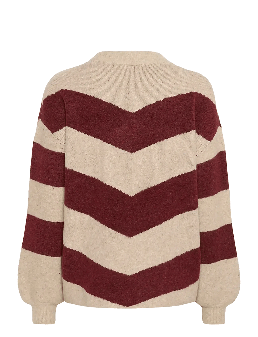 Kaffe - KAverana Knit Pullover - stickade tröjor - feather g.m./windsor w. stripe - 2