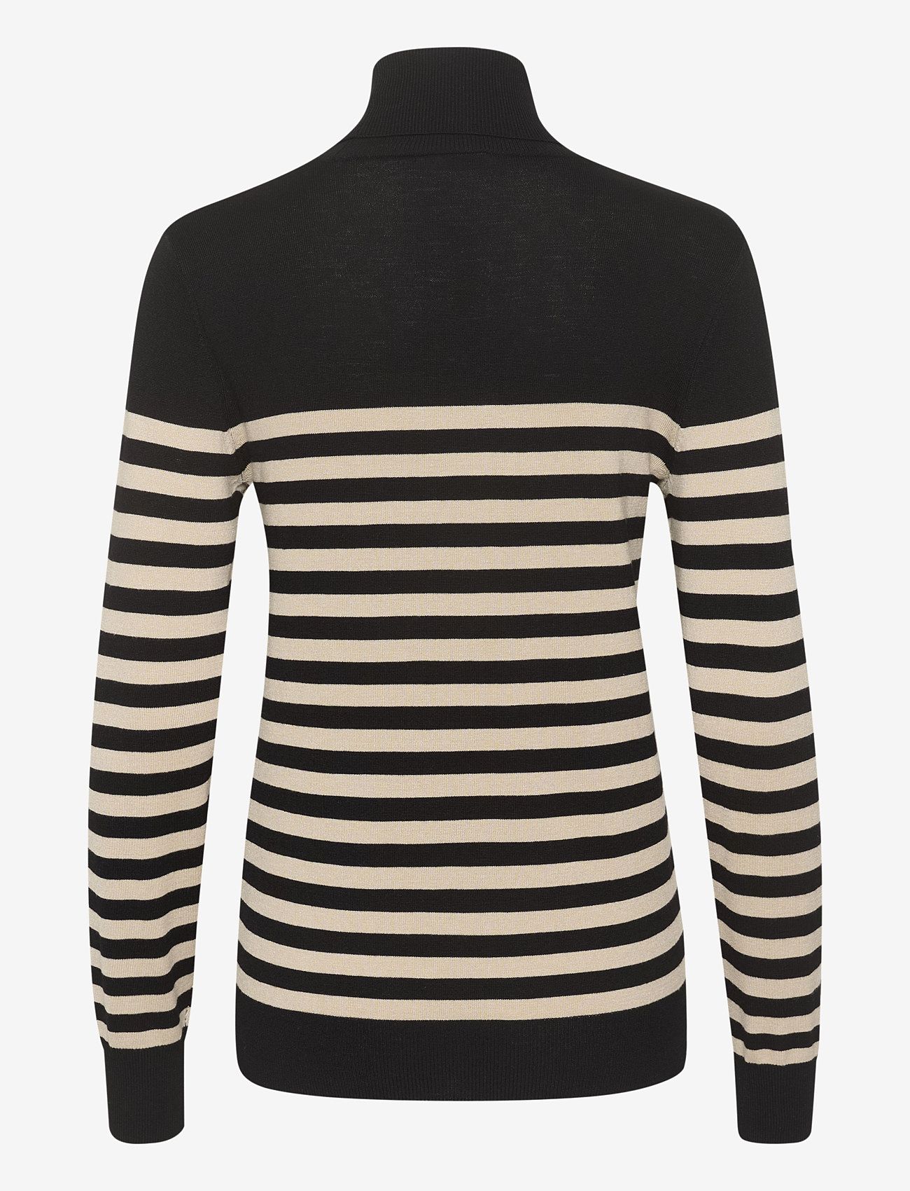 Kaffe - KAlizza Striped Roll Neck - kõrge kaelusega kudumid - black/feather gray mel. stripe - 2