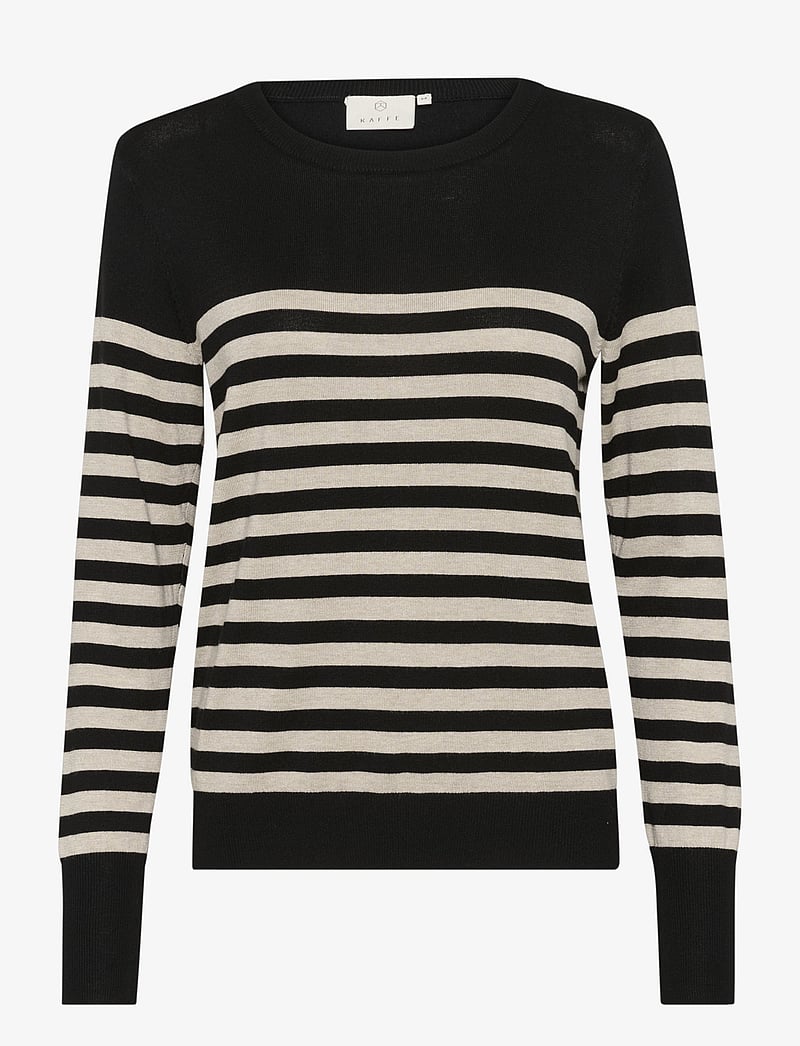 Kaffe - KAlizza Striped Knit Pullover - pullover - black/feather gray mel. stripe - 1