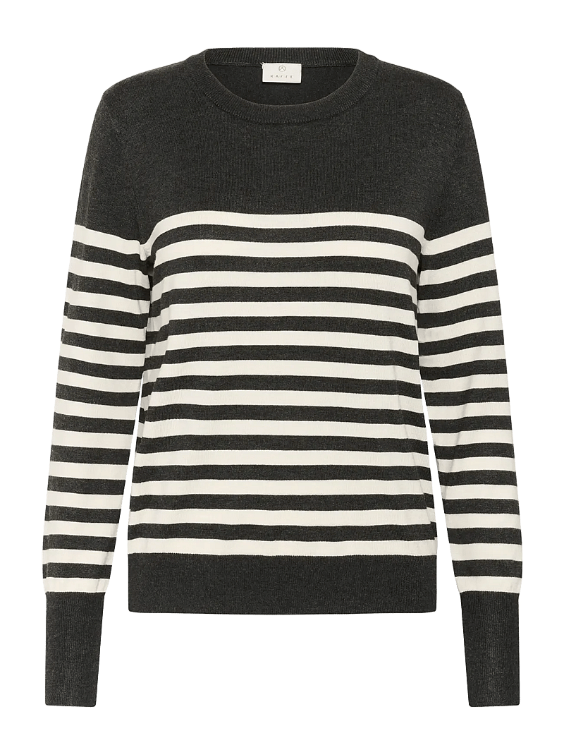 Kaffe - KAlizza Striped Knit Pullover - pullover - dgm/turtledove half stripe - 1