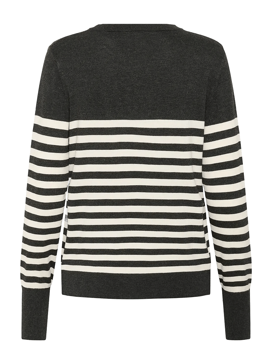 Kaffe - KAlizza Striped Knit Pullover - pullover - dgm/turtledove half stripe - 2