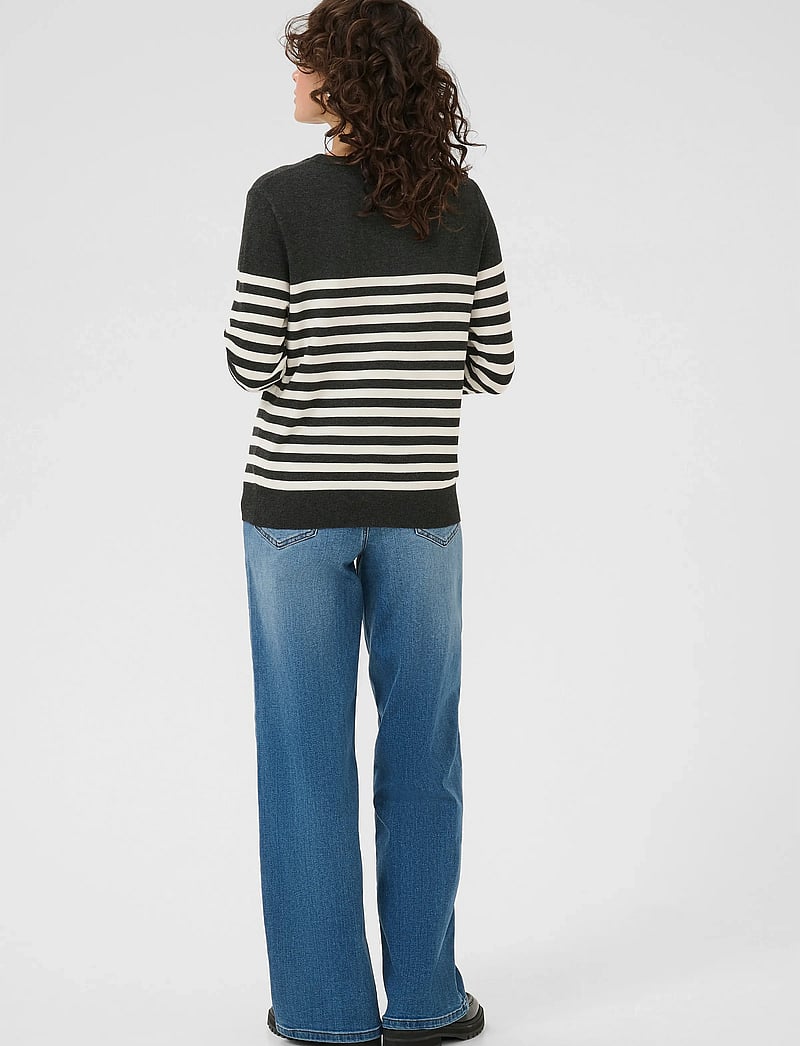 Kaffe - KAlizza Striped Knit Pullover - pullover - dgm/turtledove half stripe - 4