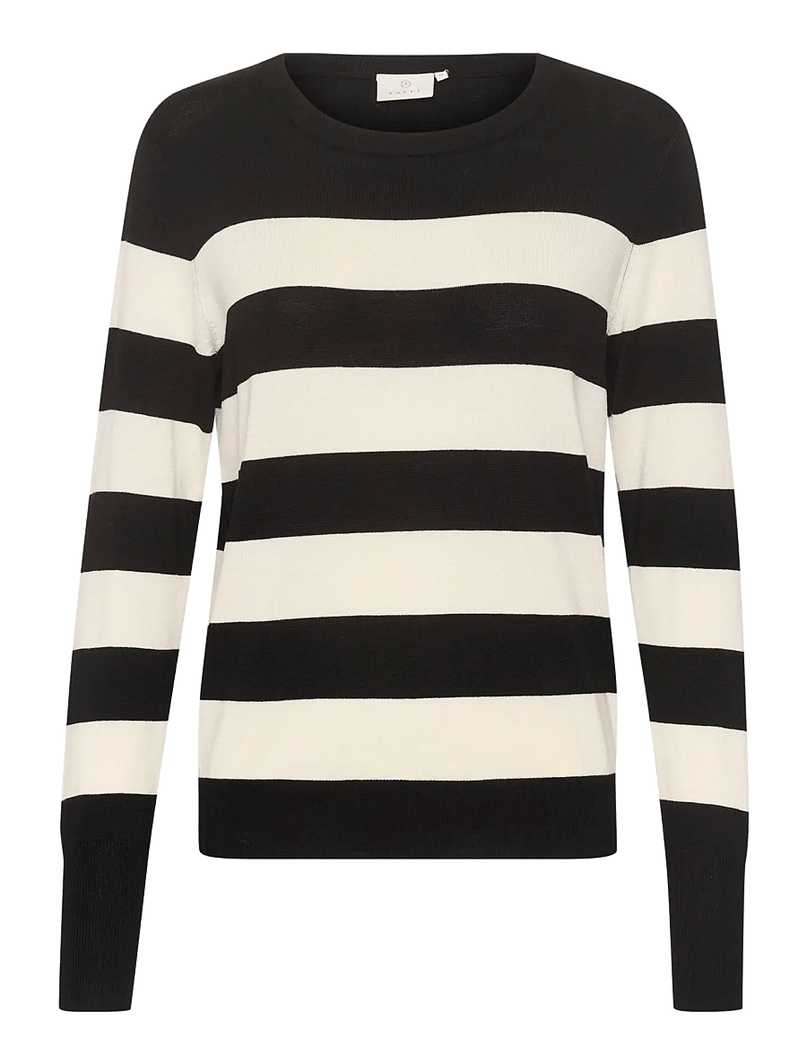Kaffe - KAlizza Striped Knit Pullover - pullover - black / turtledove stripe - 1