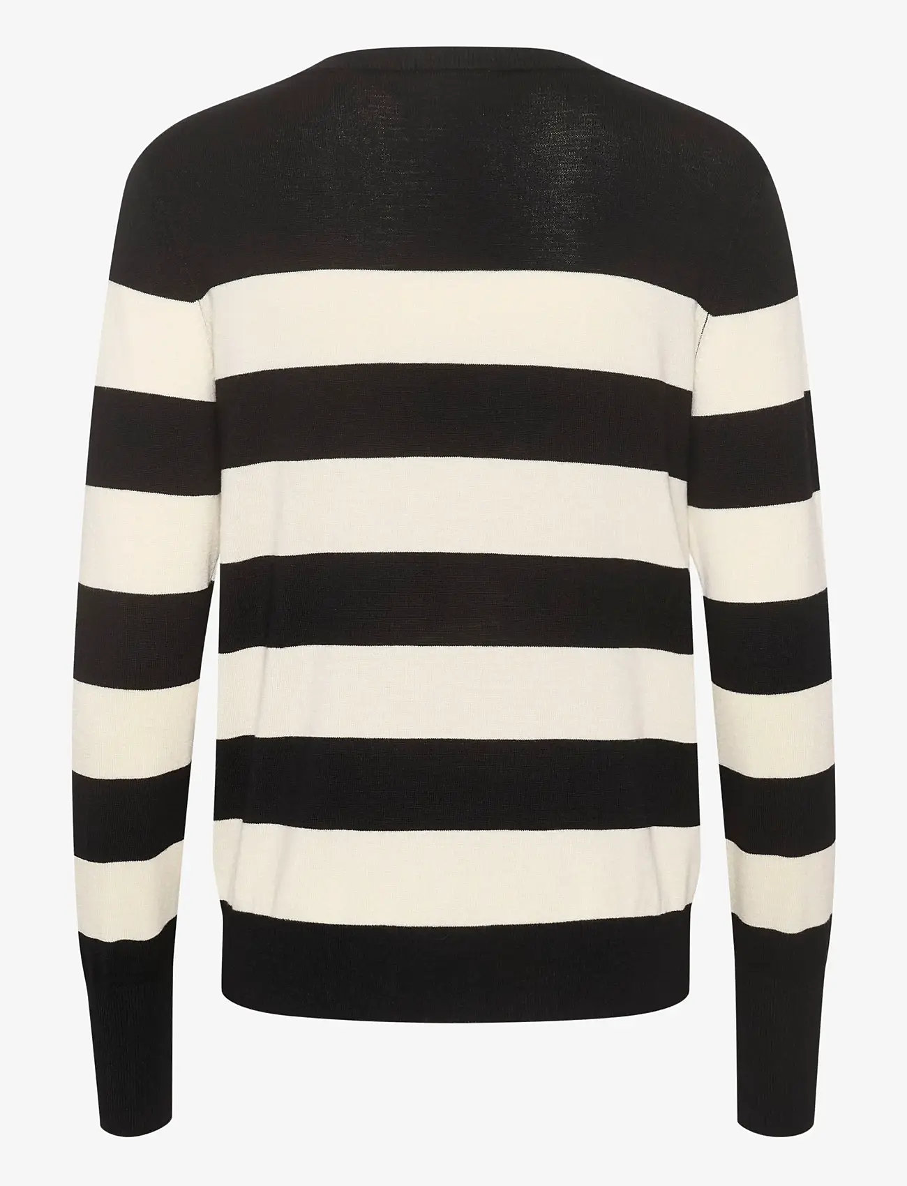 Kaffe - KAlizza Striped Knit Pullover - striktrøjer - black / turtledove stripe - 2
